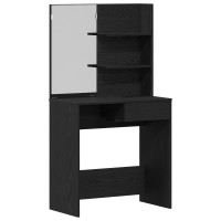 Produktbild för Smyckebord med låda Svart Ek 74,5 x 40 x 141 cm Konstruerat trä