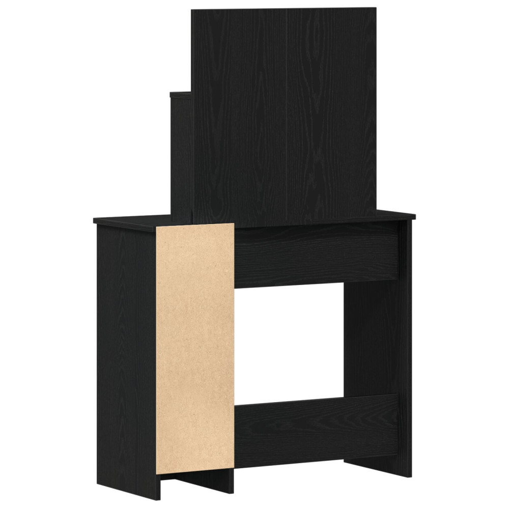 Produktbild för Smyckebord med låda Svart Ek 86,5 x 35 x 136 cm Konstruerat trä