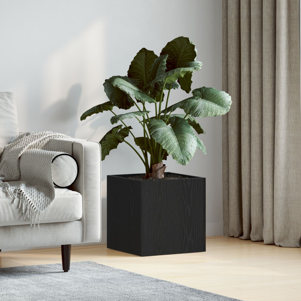 Produktbild för Planteringslåda Svart Ek 40 x 40 x 40 cm Konstruerat trä