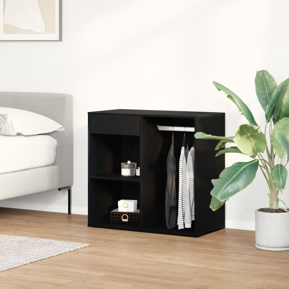 Produktbild för Kosmetisk skåp Svart Ek 80 x 40 x 75 cm Konstruerat trä