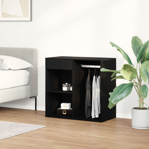 vidaXL Kosmetisk skåp Svart Ek 80 x 40 x 75 cm Konstruerat trä