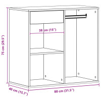 Produktbild för Kosmetisk skåp Svart Ek 80 x 40 x 75 cm Konstruerat trä