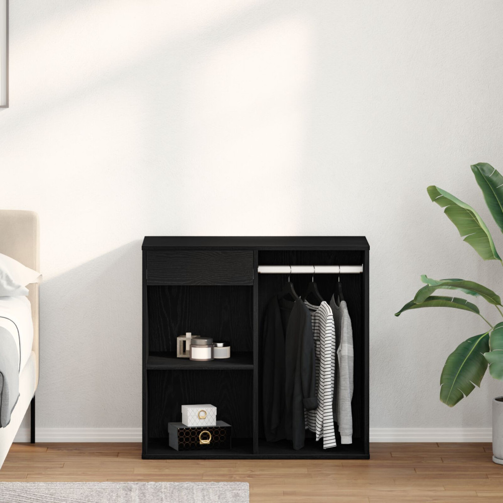 Produktbild för Kosmetisk skåp Svart Ek 80 x 40 x 75 cm Konstruerat trä