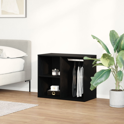 vidaXL Kosmetisk skåp Svart Ek 80 x 40 x 65 cm Konstruerat trä
