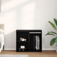 Produktbild för Kosmetisk skåp Svart Ek 80 x 40 x 65 cm Konstruerat trä
