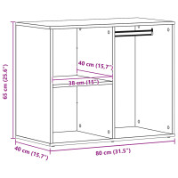 Produktbild för Kosmetisk skåp Svart Ek 80 x 40 x 65 cm Konstruerat trä