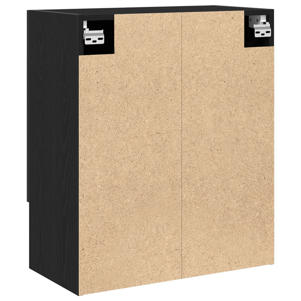 Produktbild för Väggskåp Väggmonterad Svart Ek 60 x 30 x 70 cm Konstruerat trä