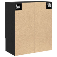 Produktbild för Väggskåp Väggmonterad Svart Ek 60 x 30 x 70 cm Konstruerat trä