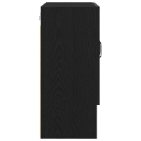 Produktbild för Väggskåp Väggmonterad Svart Ek 60 x 30 x 70 cm Konstruerat trä
