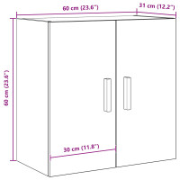 Produktbild för Väggskåp Väggmonterad Svart Ek 60 x 30 x 60 cm Konstruerat trä