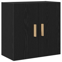 Produktbild för Väggskåp Väggmonterad Svart Ek 60 x 30 x 60 cm Konstruerat trä