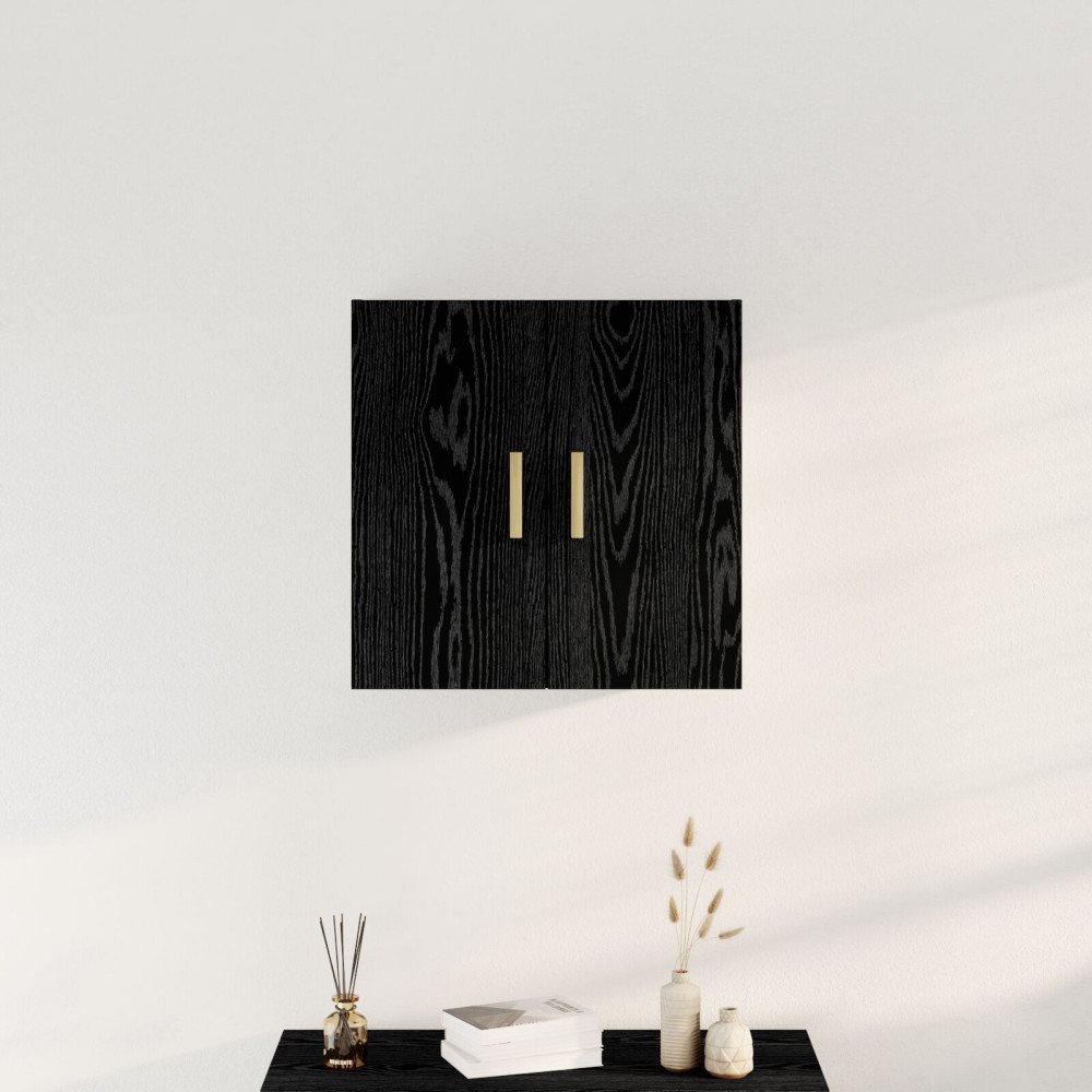 Produktbild för Väggskåp Väggmonterad Svart Ek 60 x 30 x 60 cm Konstruerat trä