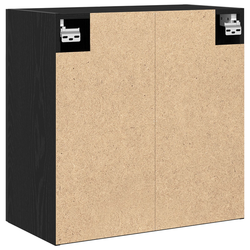 Produktbild för Väggskåp Väggmonterad Svart Ek 60 x 30 x 60 cm Konstruerat trä