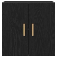 Produktbild för Väggskåp Väggmonterad Svart Ek 60 x 30 x 60 cm Konstruerat trä