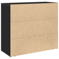 Produktbild för Sideboard Svart Ek 80 x 33 x 70 cm Konstruerat trä