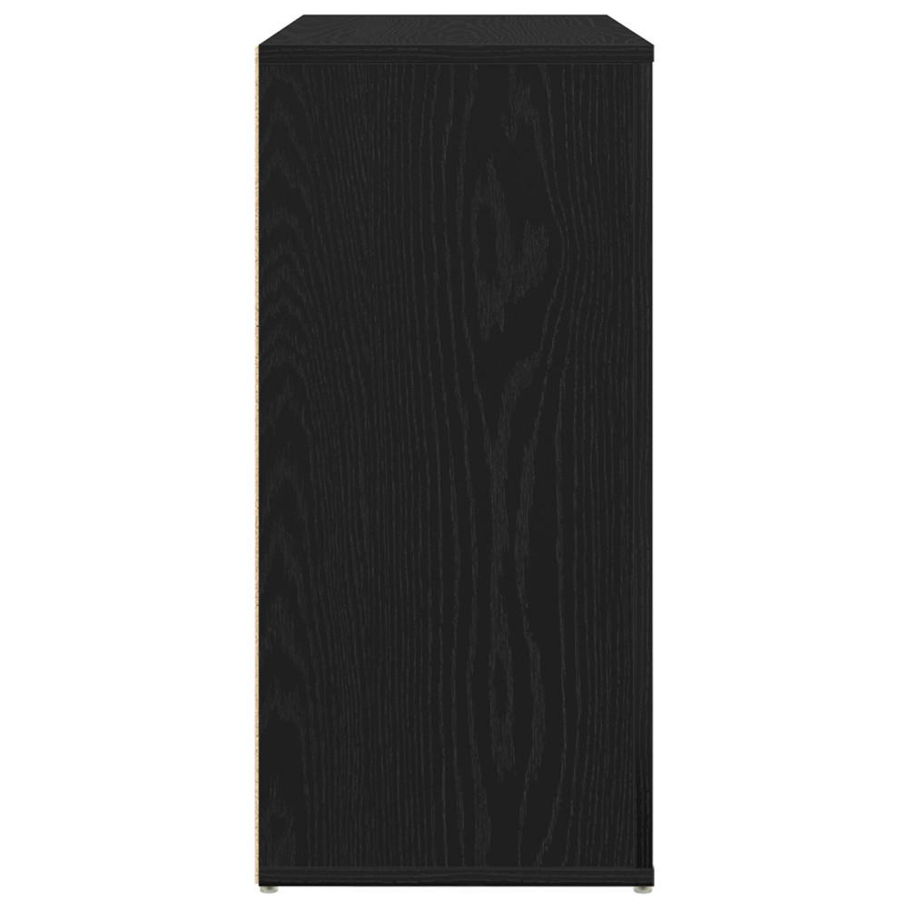 Produktbild för Sideboard Svart Ek 80 x 33 x 70 cm Konstruerat trä