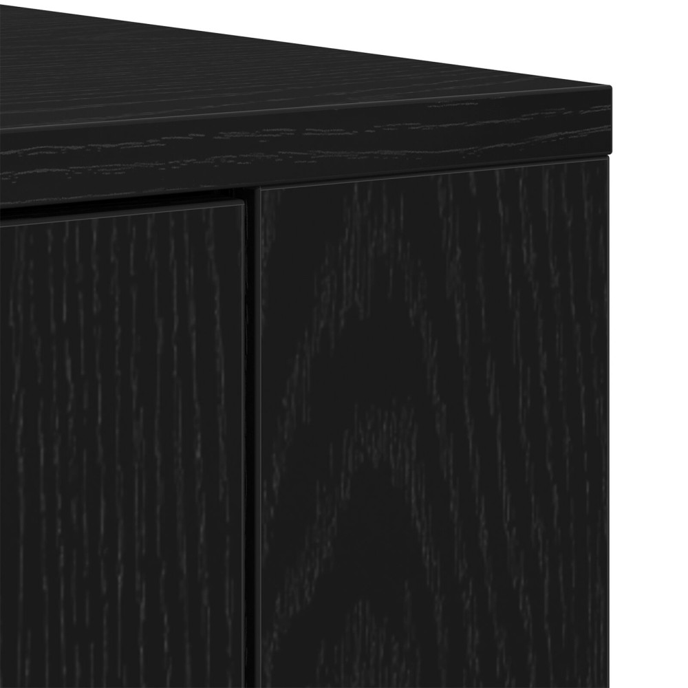 Produktbild för Sideboard Svart Ek 80 x 33 x 70 cm Konstruerat trä