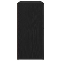 Produktbild för Sideboard med låda Svart Ek 80 x 33 x 70 cm Konstruerat trä
