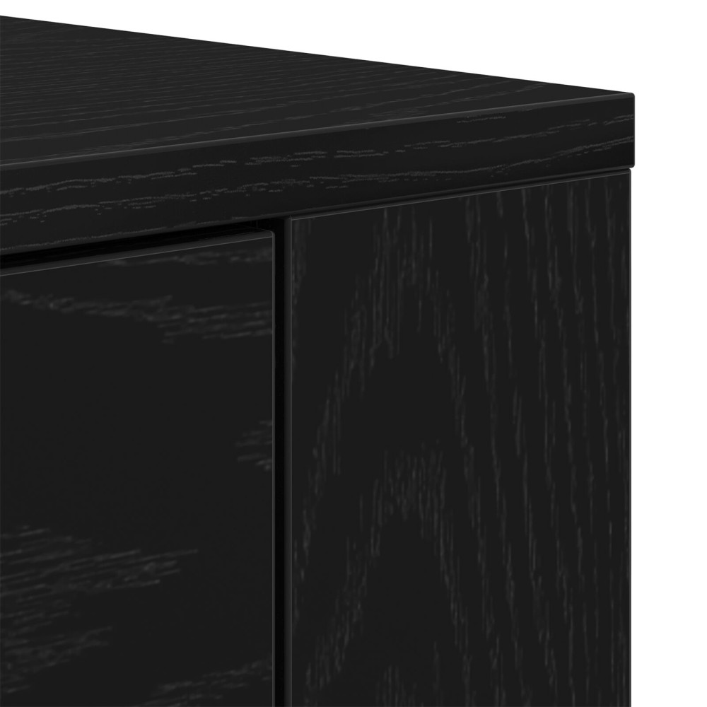 Produktbild för Sideboard med låda Svart Ek 80 x 33 x 70 cm Konstruerat trä