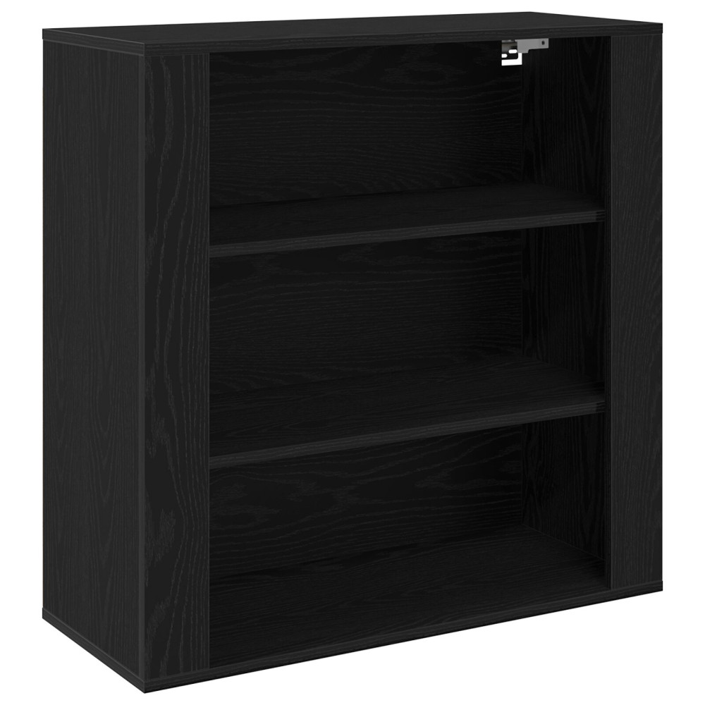 Produktbild för Väggskåp med hylla Svart Ek 80 x 33 x 80 cm Konstruerat trä