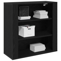 Produktbild för Väggskåp med hylla Svart Ek 80 x 33 x 80 cm Konstruerat trä