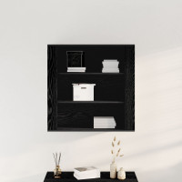 Produktbild för Väggskåp med hylla Svart Ek 80 x 33 x 80 cm Konstruerat trä