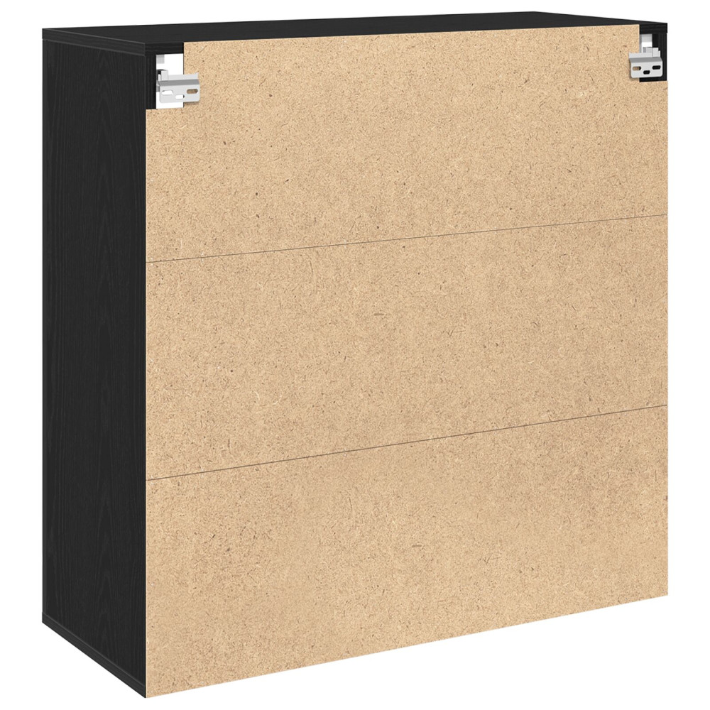 Produktbild för Väggskåp med hylla Svart Ek 80 x 33 x 80 cm Konstruerat trä