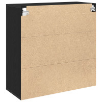 Produktbild för Väggskåp med hylla Svart Ek 80 x 33 x 80 cm Konstruerat trä