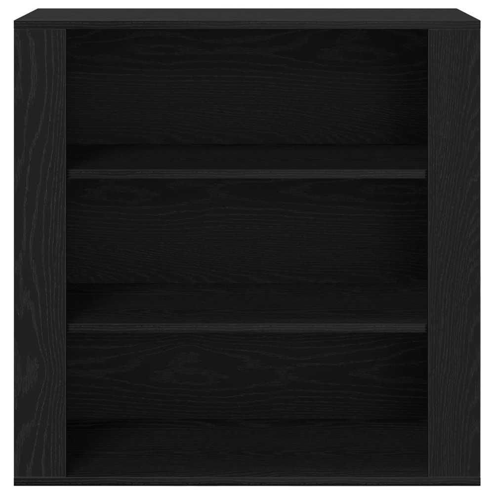 Produktbild för Väggskåp med hylla Svart Ek 80 x 33 x 80 cm Konstruerat trä