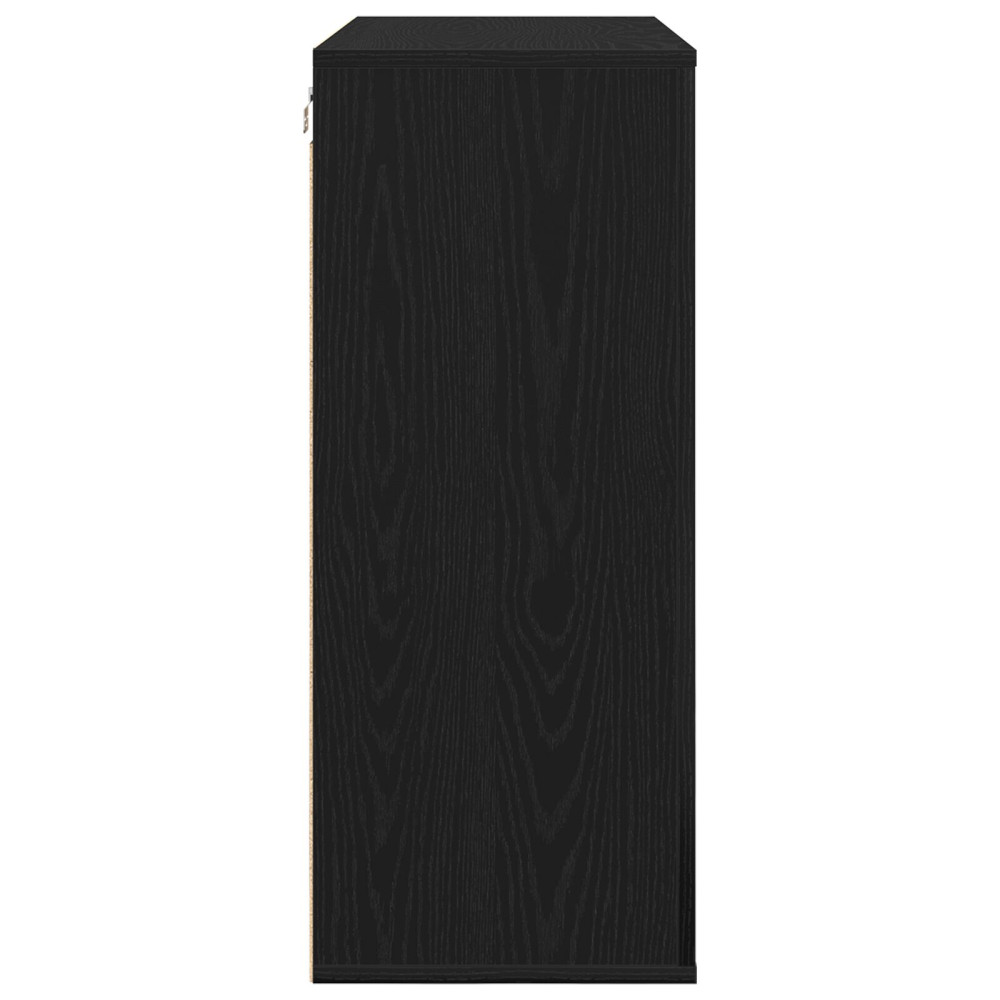 Produktbild för Väggskåp med hylla Svart Ek 80 x 33 x 80 cm Konstruerat trä