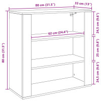 Produktbild för Väggskåp med hylla Svart Ek 80 x 33 x 80 cm Konstruerat trä