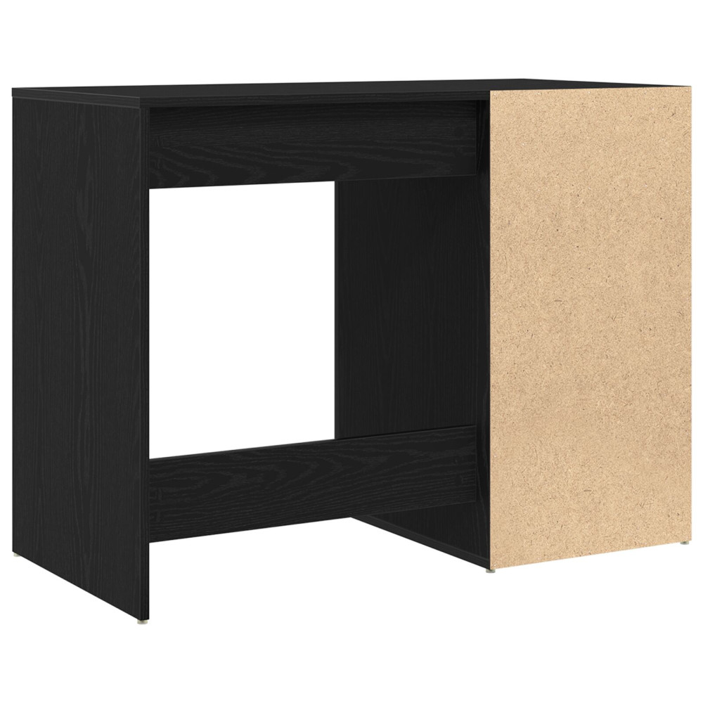 Produktbild för Skrivbord med låda Svart Ek 100 x 49 x 74 cm Konstruerat trä