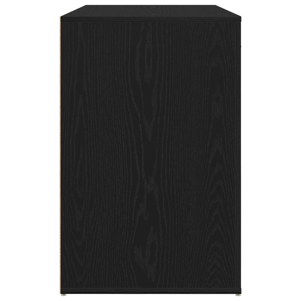 Produktbild för Skrivbord med låda Svart Ek 100 x 49 x 74 cm Konstruerat trä