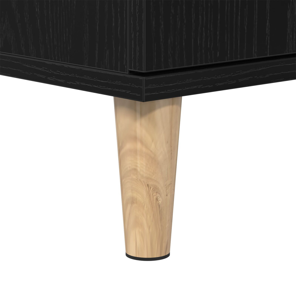 Produktbild för Badrumsskåp med hylla Svart Ek 30 x 30 x 190 cm Konstruerat trä