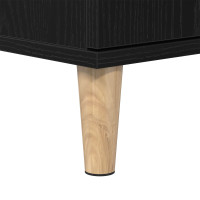 Produktbild för Badrumsskåp med hylla Svart Ek 30 x 30 x 190 cm Konstruerat trä