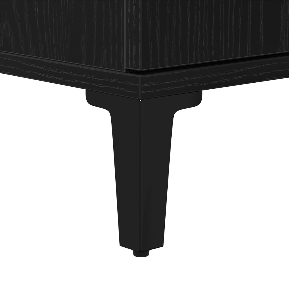 Produktbild för Badrumsskåp med hylla Svart Ek 30 x 30 x 190 cm Konstruerat trä