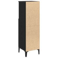 Produktbild för Badrumsskåp med hylla Svart Ek 30 x 30 x 100 cm Konstruerat trä
