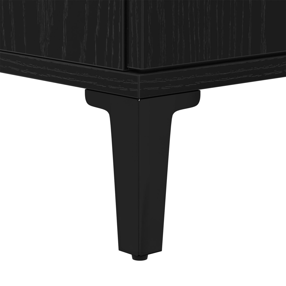 Produktbild för Badrumsskåp med handfat med hylla Svart Ek 58 x 33 x 60 cm