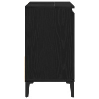 Produktbild för Badrumsskåp med låda Svart Ek 65 x 33 x 60 cm Konstruerat trä