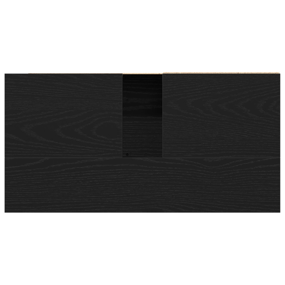 Produktbild för Badrumsskåp med låda Svart Ek 65 x 33 x 60 cm Konstruerat trä
