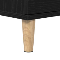Produktbild för Badrumsskåp med handfat med låda Svart Ek 80 x 33 x 60 cm