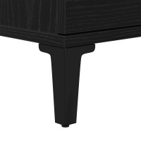 Produktbild för Badrumsskåp med handfat med låda Svart Ek 80 x 33 x 60 cm