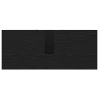Produktbild för Badrumsskåp med handfat med låda Svart Ek 80 x 33 x 60 cm