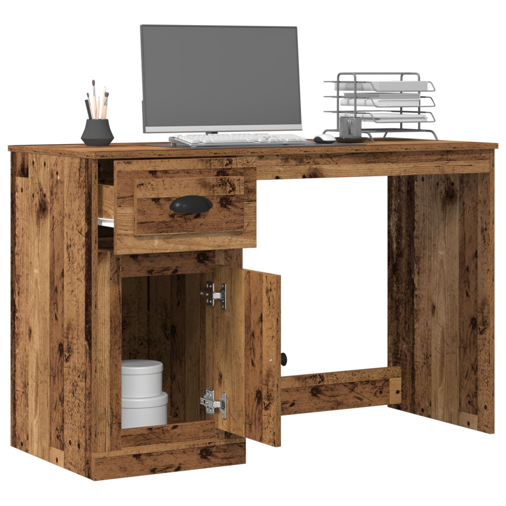 Produktbild för Skrivbord med låda Gammalt trä 50 x 115 x 75 cm Konstruerat trä