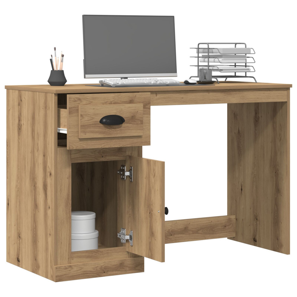 Produktbild för Skrivbord med låda Artisan Ek 50 x 115 x 75 cm Konstruerat trä