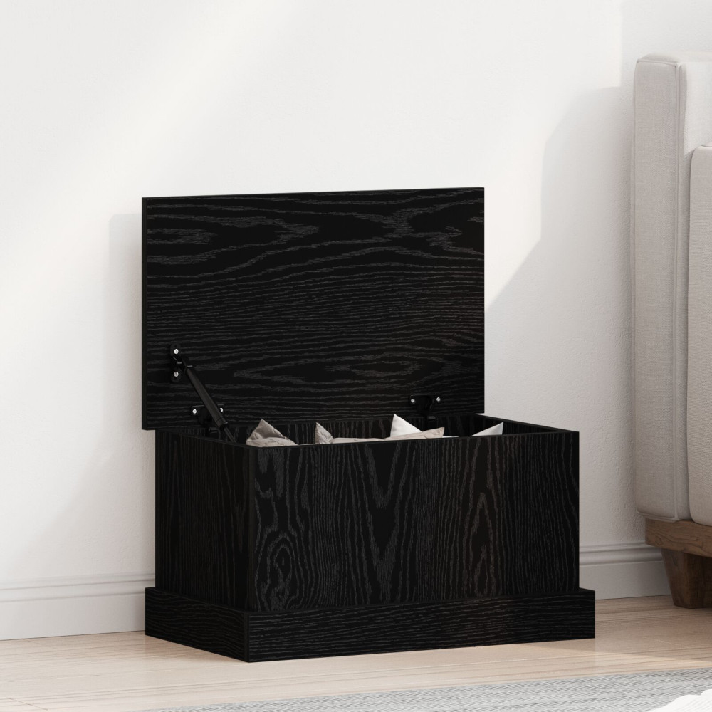 Produktbild för Förvaringslåda Svart ek 50 x 30 x 28 cm Konstruerat trä