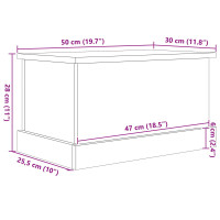 Produktbild för Förvaringslåda Svart ek 50 x 30 x 28 cm Konstruerat trä