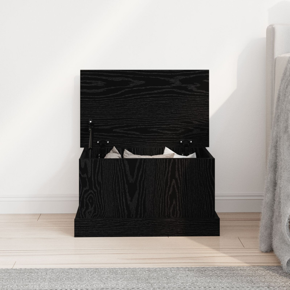 Produktbild för Förvaringslåda Svart ek 50 x 30 x 28 cm Konstruerat trä