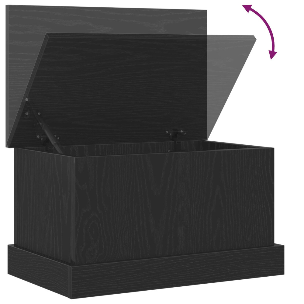 Produktbild för Förvaringslåda Svart ek 50 x 30 x 28 cm Konstruerat trä