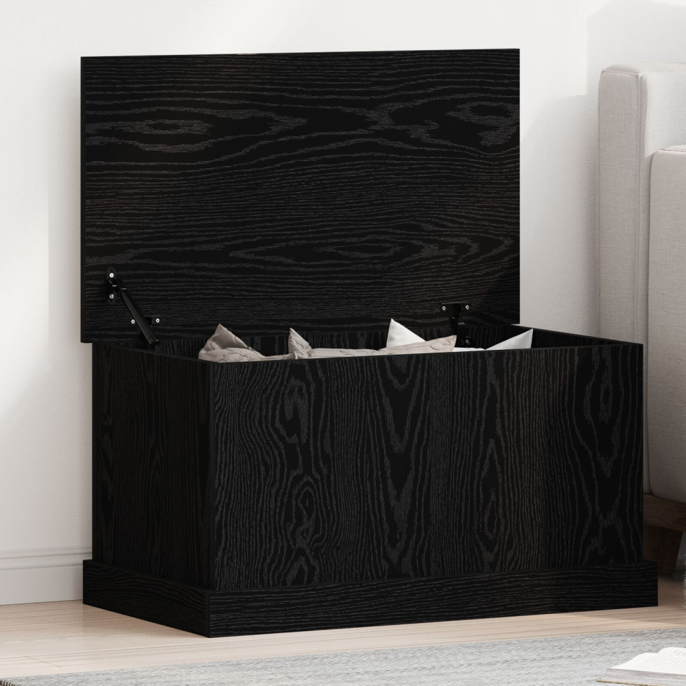 Produktbild för Förvaringslåda Svart ek 70 x 40 x 38 cm Konstruerat trä